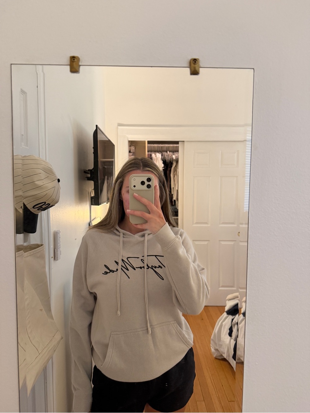 TaylorMade Cream Pullover Hoodie with Script Logo